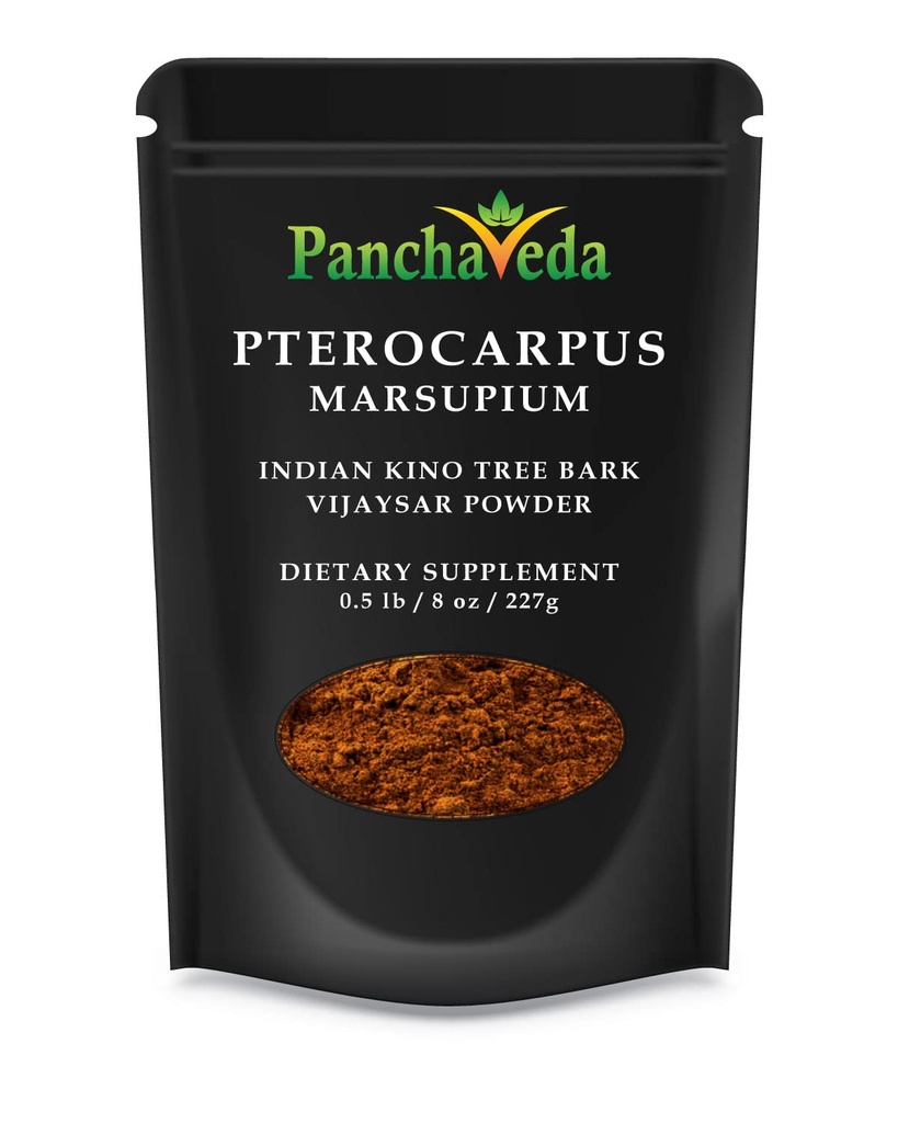 Poudre de Marsupium d'Ayurveda Pterocarpus (227g / 8 oz) Poudre de Vijaysar, Bijasar Churna, Kino Tree Sauvage, sans gluten, sans lactose, sans OGM, supplément alimentaire à base de plantes pures.