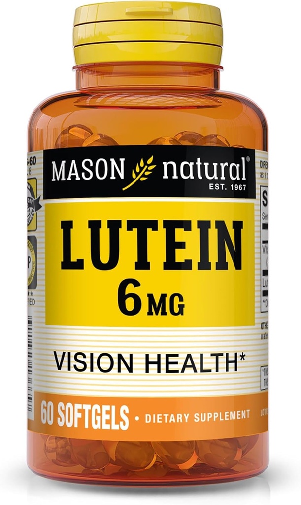 Mason Natural Lutein 6 mg mit Vitamin E, 2 Monate Versorgung, Gesunde Vision & Augenfunktion, Unterstützt normale Augengesundheit