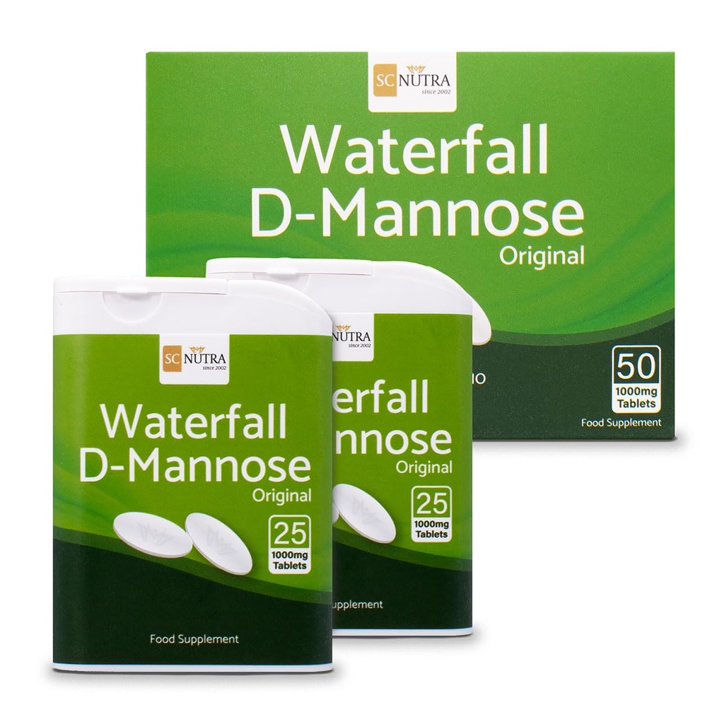Comprimés D-Mannose 1000mg - Chute d'eau D-Mannose provenant naturellement du bouleau - 50 comprimés - SC Nutra (Cures sucrées)