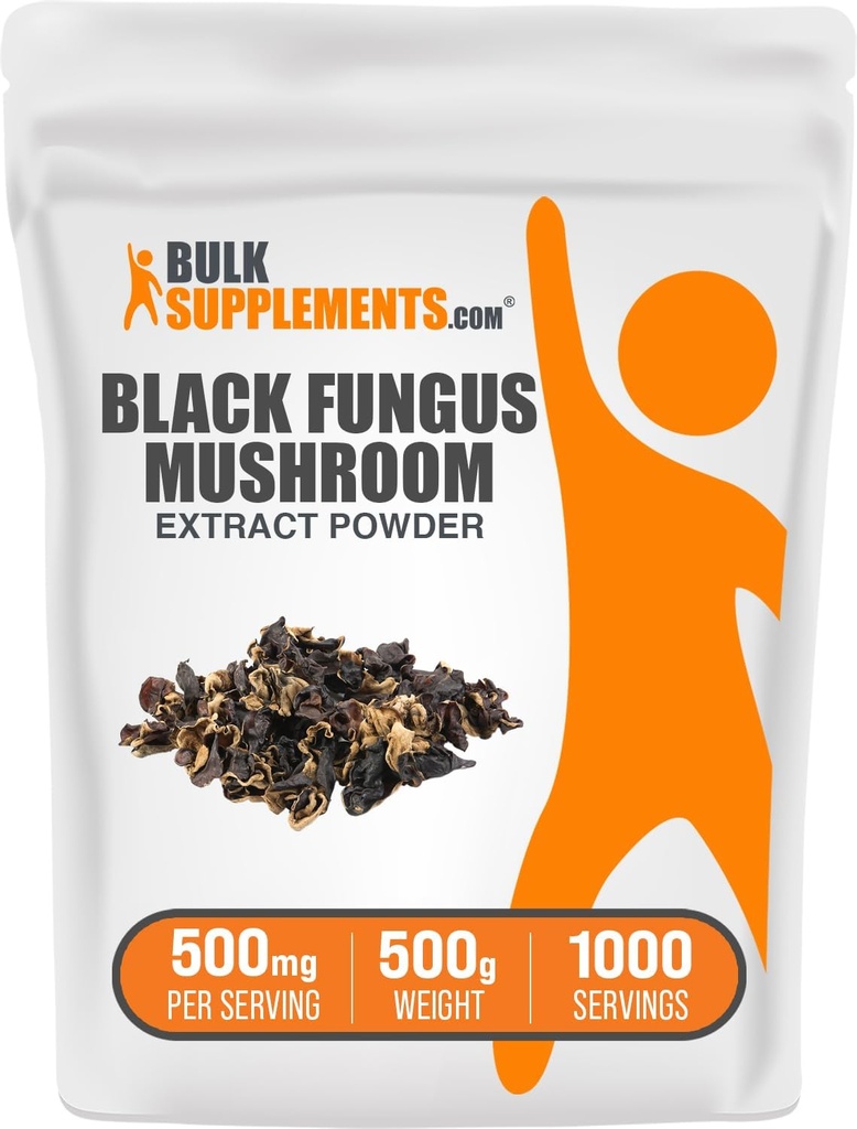 BulkSupplements.com Schwarz Pilz Pilz Pilz Extrakt Pulver - Holz Ohr Pilze Pulver - Vegan & Glutenfrei, 500mg pro Servierung, 500g (1.1 lbs) (Pack von 1)