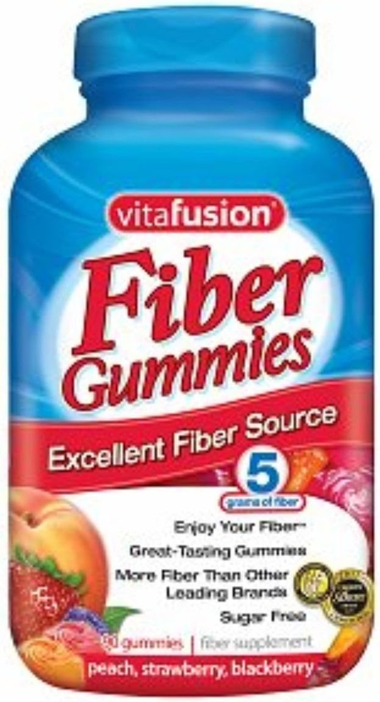 Vitafusion Fiber Gummies Fiber Supplement Peach, Erdbeere und Blackberry Flavors 90 Jeder (Pack mit 2)
