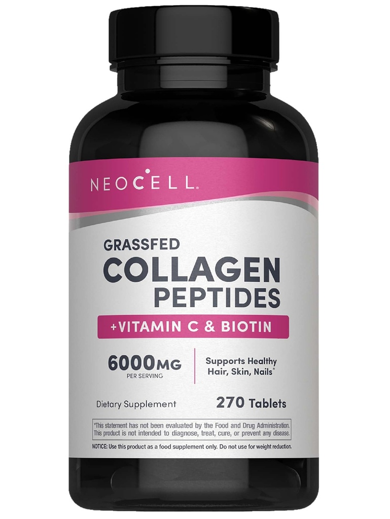 NeoCell Super Collagène avec vitamine C et biotine, supplément de peau, cheveux et ongles, y compris les antioxydants, comprimé, 270 Compte, 1 bouteille