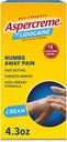Aspercreme Lidocaine Pain Relief Cream Beruhigt Aggravierte Nerves, Numbing Topical Analgesic mit Max-Strength 4% Lidocaine & Moisturizing Aloe, 4.3 Oz.