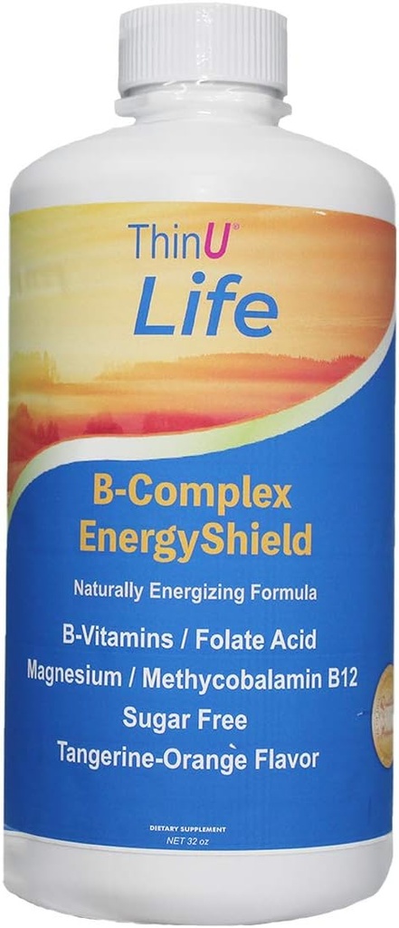 EnergyShield Liquid B-Vitamin Complex, 32 oz, Alle B Die Vitamine, die Sie benötigen, Anti-Stress, Immunität, Immunsystem Unterstützung, Energie, Folate, Niacin, Blutunterstützung