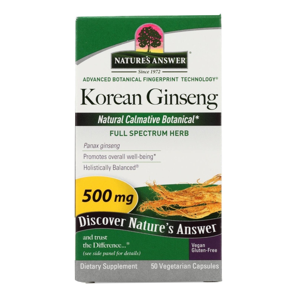 Réponse de la nature Ginseng coréen Supporte Focus & Memory