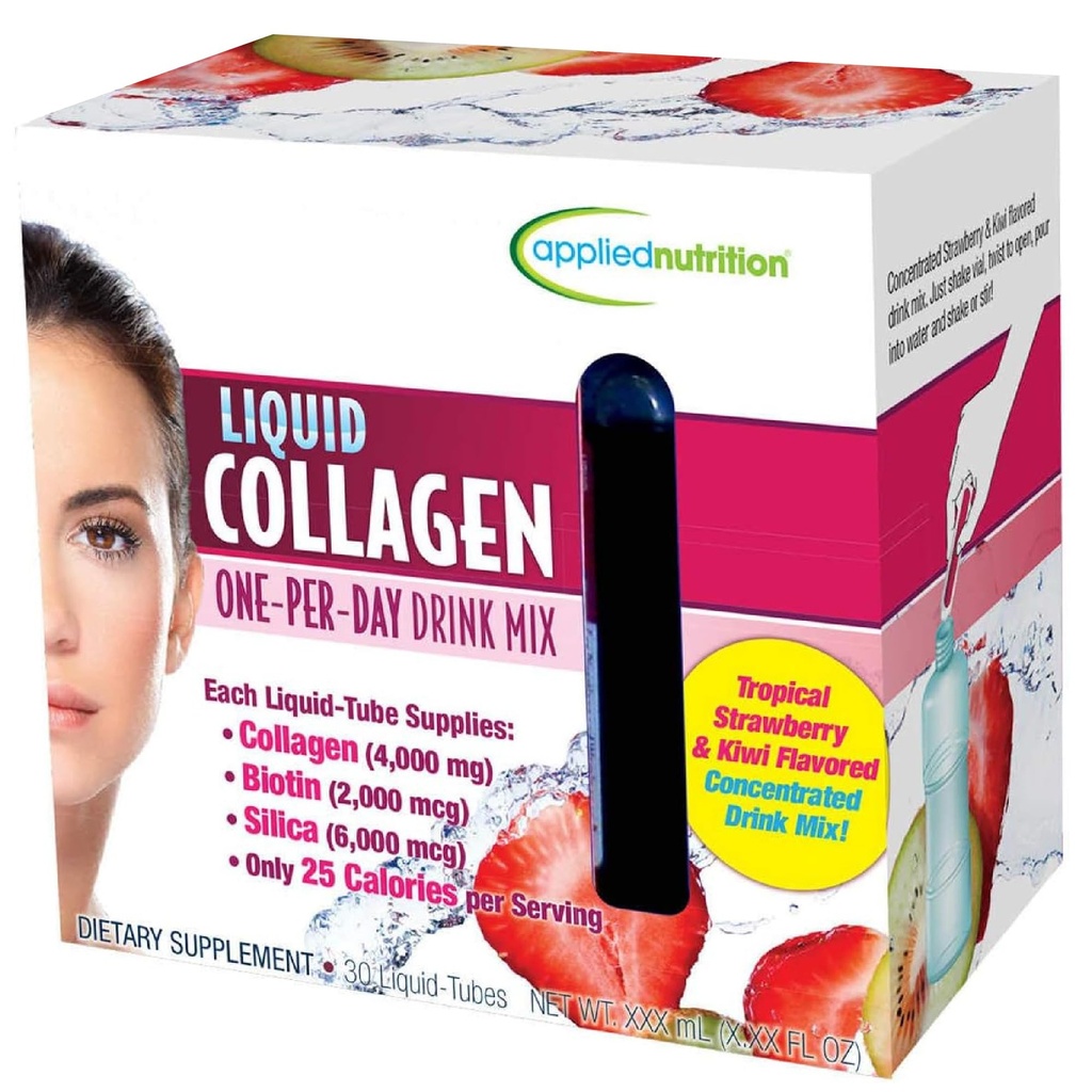 Nutrition appliquée Mélange de boissons de collagène liquide 4000 mg, 30 tubes