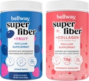 Bellway Super Fiber Powder + Frucht, gemischte Berry Super Fiber Powder + Collagen, Erdbeer-Lemonade