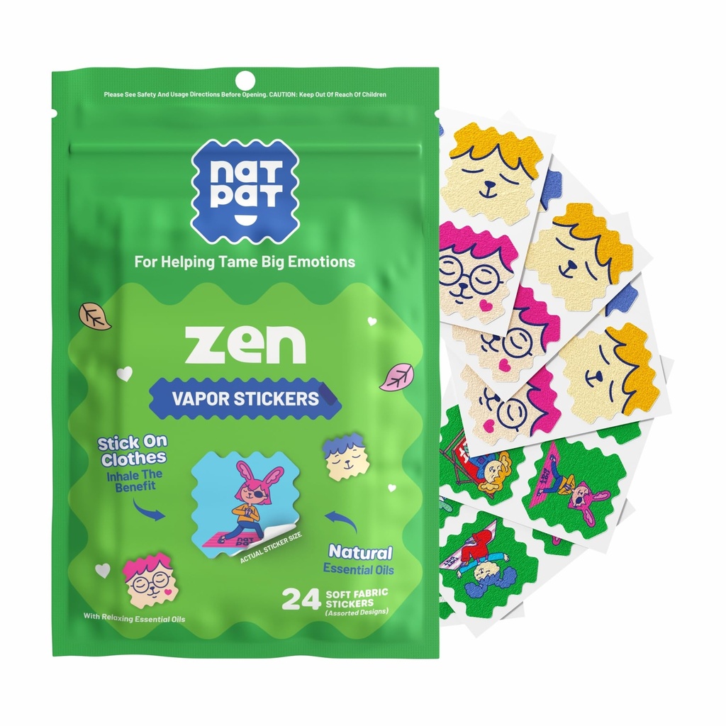 NATPAT Zen Patch Mood Calming Aufkleber für Kinder und Erwachsene - Chemikalien und Drogenfrei, Stimmungsunterstützung für Entspannung, Ruhe und Emotion Regulation - BuzzPatch Natural Patch (24 Pack)