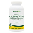 NaturesPlus Cal/Mag/VIT D3 mit Vitamin K2-60 Kautabletten - Schokoladengeschmack - Calcium, Magnesium, Vitamin D3 & K2 Knochengesundheitsunterstützungsergänzung - 30 Portionen