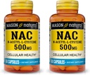 MASON NATURAL NAC N-Acetyl L-Cystein 500 mg - Unterstützt zelluläre Gesundheit, Immunsystem Booster, für allgemeine Wellness, 60 Kapseln (Pack von 2)