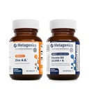 Métagène - Zinc A.G. & D3 10 000 + K - 60 comprimés de Zinc A.G. pour le soutien immunitaire, la santé osseuse, le métabolisme énergétique - 60 Softgels de D3 10 000 + K pour le soutien immunitaire, la santé cardiaque