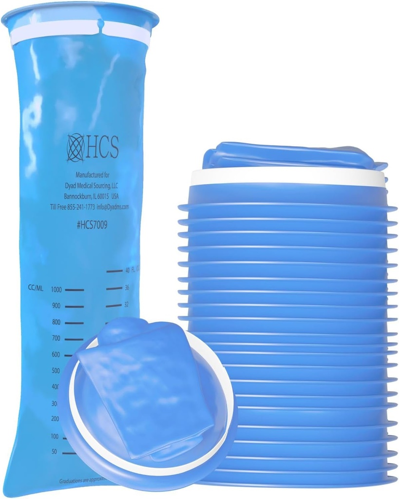 HCS Emesis Taschen Einweg - Premium, Hospital Grade, Erwachsene & Kinder - Vomit Bags Einweg für Auto, Reisen, Heimgebrauch - Werfen Sie nach oben, Barf, Puke - 24, Stark (40 fl oz)