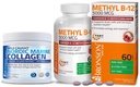 Bronson Peptides de collagène marin Poudre hydrolysée de protéines + méthyl B12 5000 mcg Vitamine B12 méthylcobalamine
