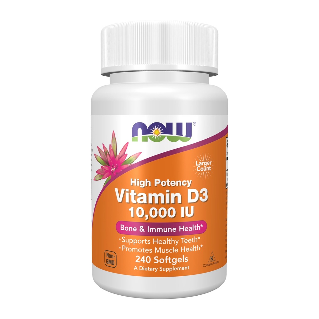 JETZT Nahrungsergänzungsmittel, Vitamin D-3 10.000 IU Softgels, Vitamin D, Joint Support, 240 Softgels