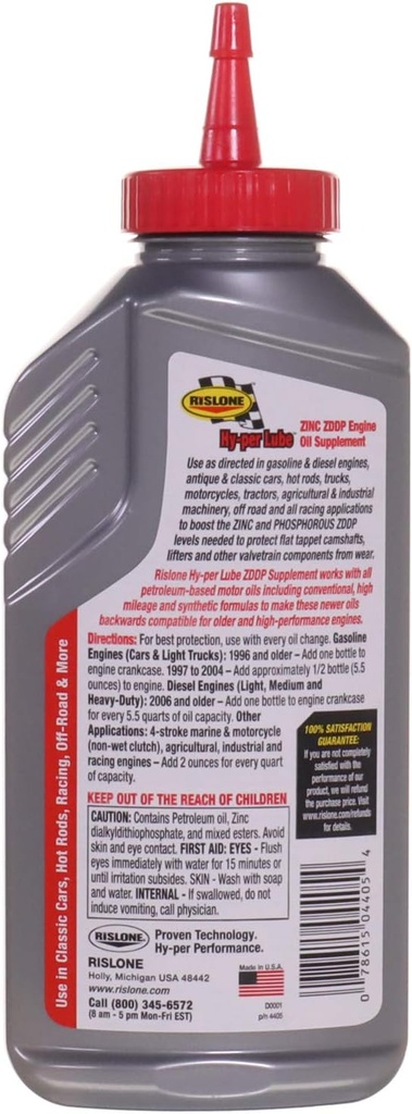 Rislone Hy-per Lube Zink ZDDP Supplement - 11 oz. (Pack von 2)