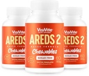 AREDS 2 Zuckerfreie Augen-Vitamine - Alternative zu Lutein-Gummien für Augen - Lutein für Augen-Gesundheit - Premium-Zucker-freie Augen-Vitamine - (Gießbare Tabletten) Pack von 3