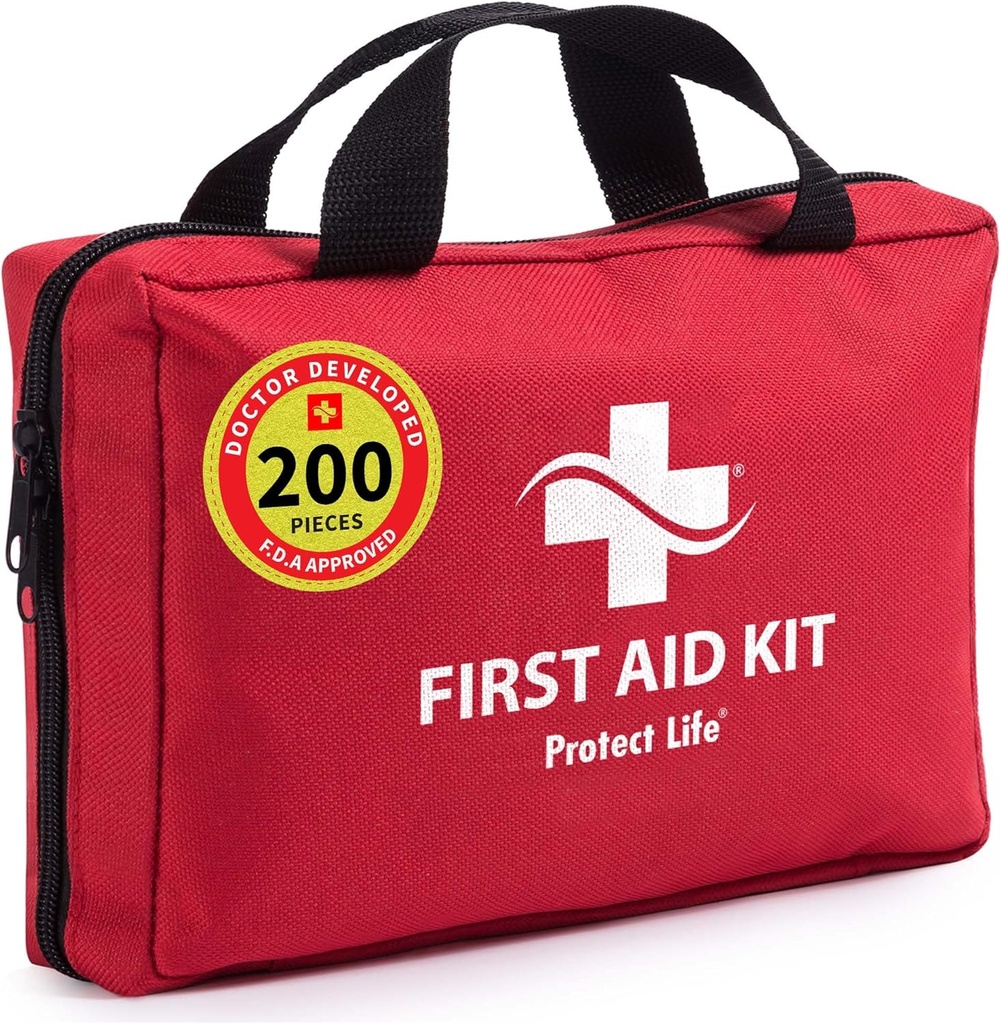 Protégez la trousse de premiers soins aux entreprises, la trousse de premiers soins d'urgence pour l'établissement de bureaux, les fournitures de trousses médicales, les trousses de premiers soins pour les entreprises, l'école et l'utilisation commerciale - 200 pièces