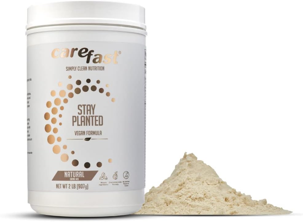 Stay Planted Plant-Based Non-GMO Soy Healthy Protein Powder Drink Mix - Natural Flavored - 2lb Tub - 13g Protein - macht große Verkostung Low Carb Vegan Shakes & Smoothies