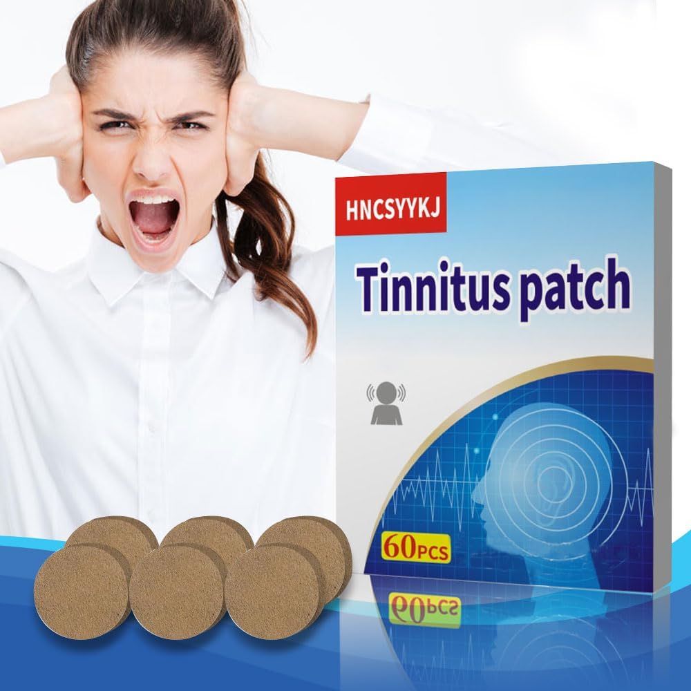 Oreilles à sonner Patches, 60Pcs Acouphènes Patches avec formulation naturelle à base de plantes, Sticker Tinnitus Confort et douceur