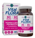 Vital Planet - Vital Flora Women’s Daily Probiotic 60 Billion CFU, 60 Diverse Strains, 7 Bio-Präbiotika, Vaginal- und Immununterstützung, Bloating, Digestive Health Probiotics für Frauen 60 Kapseln