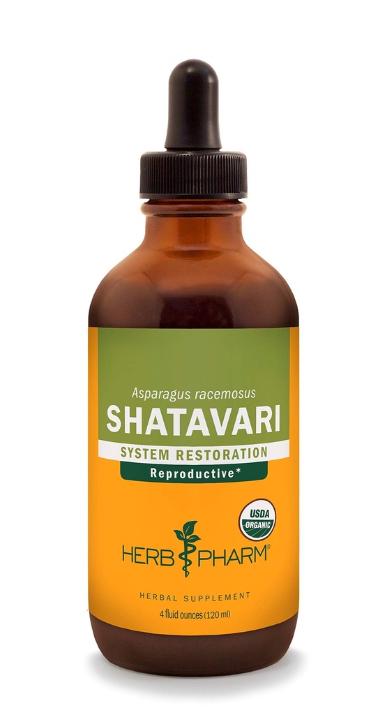 Extrait liquide Shatavari biologique certifié Herb Pharm pour le soutien du système reproducteur féminin - 4 Once