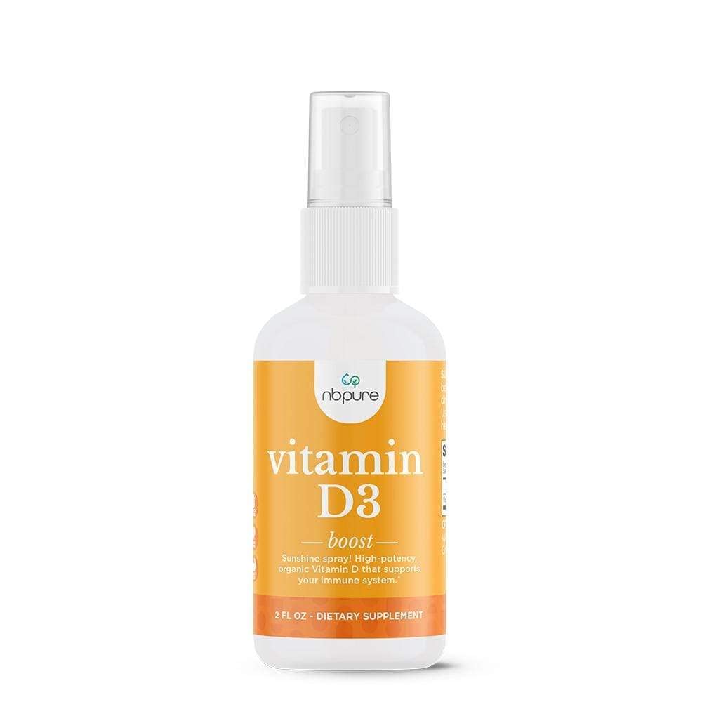 nbpure Vitamine biologique D3 Spray - haute puissance liquide 1000UI par service pour les femmes, les hommes, les enfants - Cholecalciferol ‘Sunshine' Supplément - Facile à utiliser, familial, sur le voyage