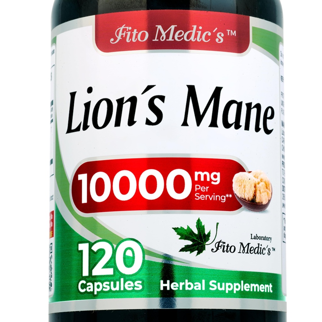 Laboratoire Lions Mane de 120 Capsules de Lions Supplément Lions Mane Supplément Lions Mane Capsules de complément Lions Supplément Champignon Supplément Ultra haute Absorption.