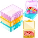 6 Packs Pocket Tiny Pill Case Single Daily Small Pill Container Travel Medicine Holder Cute Portable Personal Medicine Dispensers Organizers for Purse Pills Vitamin Supplements(Orange/Purple/Green)