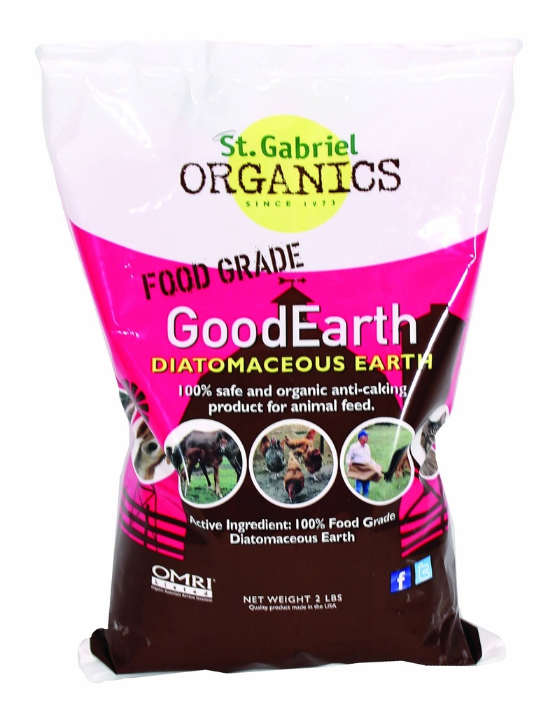 GoodEarth Diatomaceous Earth Supplément pour les poulets et les animaux de ferme,NET WT 2 LBS