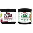 Kraftfaktor Total Beets Getränke Mix Superfood Pulver mit Nitrate zur Unterstützung der Zirkulation,Blood Flow & Smarter Greens Tägliches Wellness-Pulver zur Unterstützung von Energie, Immunität und Verdauung