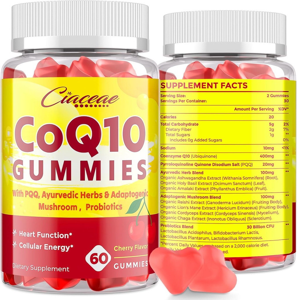 5 dans 1 CoQ10 400 mg et PQQ 20 mg Gummies