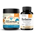 Sandhu's Pure Bovine Colostrum Powder Supplement for Humans & Berberine HCL Supplement 500mg pro Capsule| Unterstützt Immun-, Gut-, Muskel- und Gesunde Energie Levels| Non-GMO