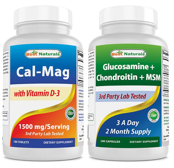 Best Naturals Calcium Magnesium mit Vitamin D3 1500mg & Glucosamin Chondroitin und MSM