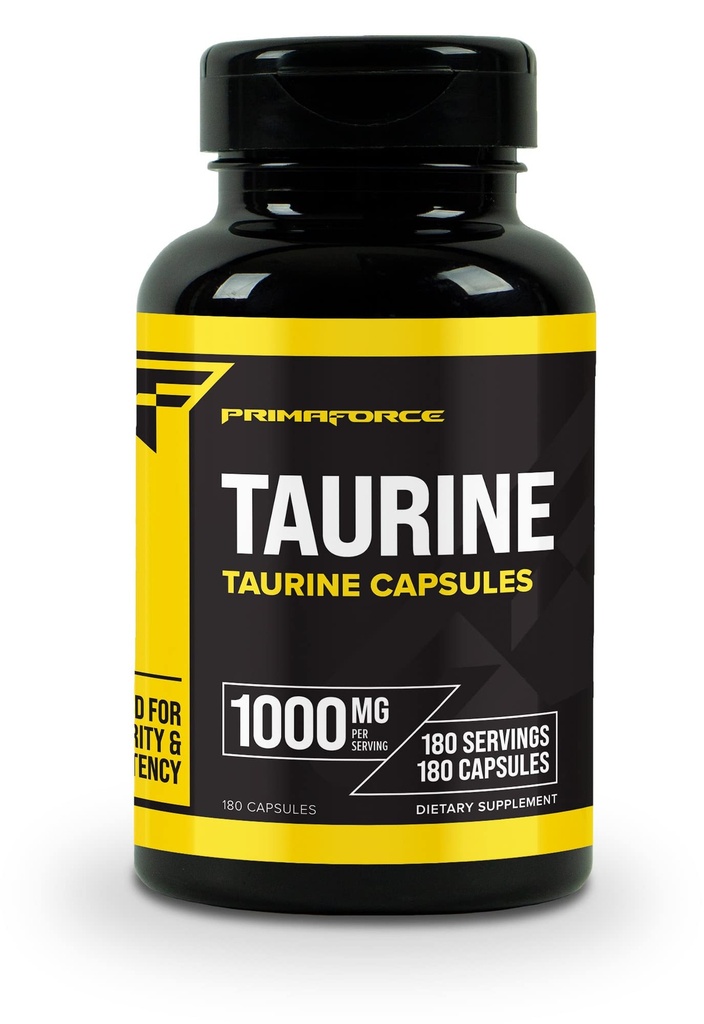 Primaforce Taurine 1000mg Kapseln, 180 Caps, Non-GMO & Gluten Kostenlose Ergänzung