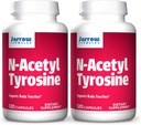 Jarrow Formulas N-Acetyl Tyrosin 350 mg - 120 Kapseln, Packung mit 2 - Unterstützt Gehirnfunktion - Enthält Vitamin B6 für Aminosäure-Mebolismus - 240 Gesamt Servierungen