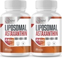 Supplément d'astaxanthine liposomique 24MG, absorption maximale, antioxydant plus fort que VIT C, sans OGM et sans gluten - 120 Softgels(4 mois d'approvisionnement)