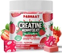 Creatine Monohydrate Chews Complex 6400mg für Männer und Frauen - Fortgeschrittene Formel W/L-Taurine + Vitamin B12, Sugar Free Chewable Supplement,60 Erdbeer Softchews