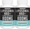 NAD+ liposomique 800 mg avec trans-résvératrol 300 mg, absorption maximale, NAD+ réel Supplément stimulant pour le vieillissement en santé, énergie cellulaire, réparation de l'ADN, longévité - 120 Softgels