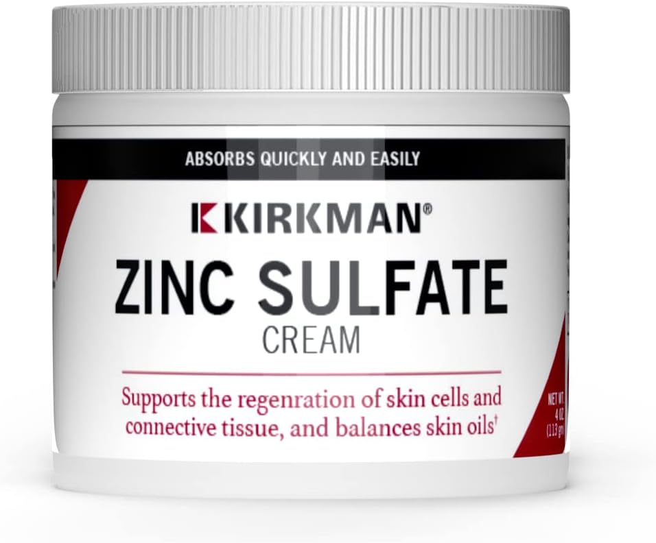 Kirkman - Zinksulfat topische Creme - 4 fl oz - Schnelle Absorption - 10% Zinksulfat - Allergiker