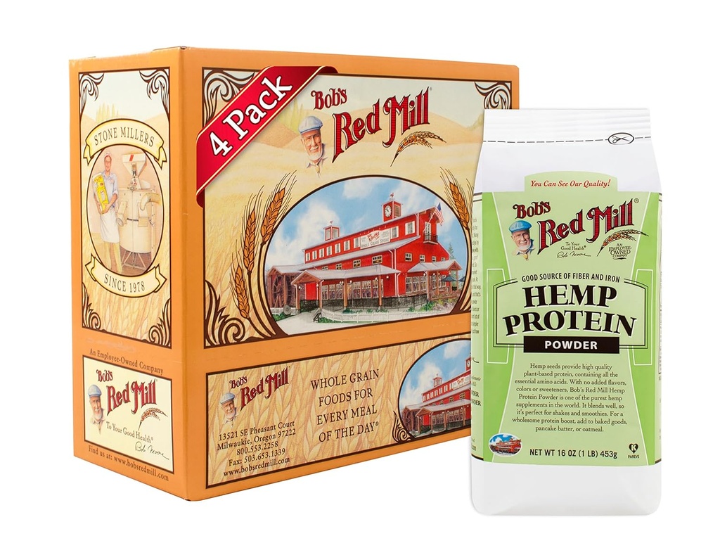 Bob's Red Mill Hemp Protein Powder, 16oz (Pack von 1) - Non GMO, Vegan, Paleo Friendly, Keto Friendly, Kosher