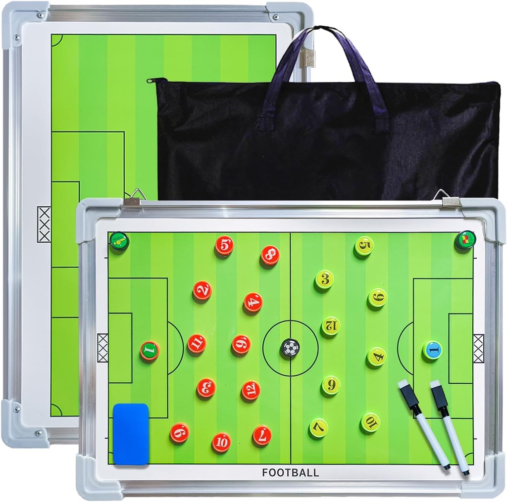Pure Vie Magnetic Soccer Coaching Tactics Board, Portable Soccer Clipboard für Coaches Soccer Dry Erase Whiteboard Strategy Tactical Blackboard Football Coach Board mit Spieler Markers, Pen und Eraser