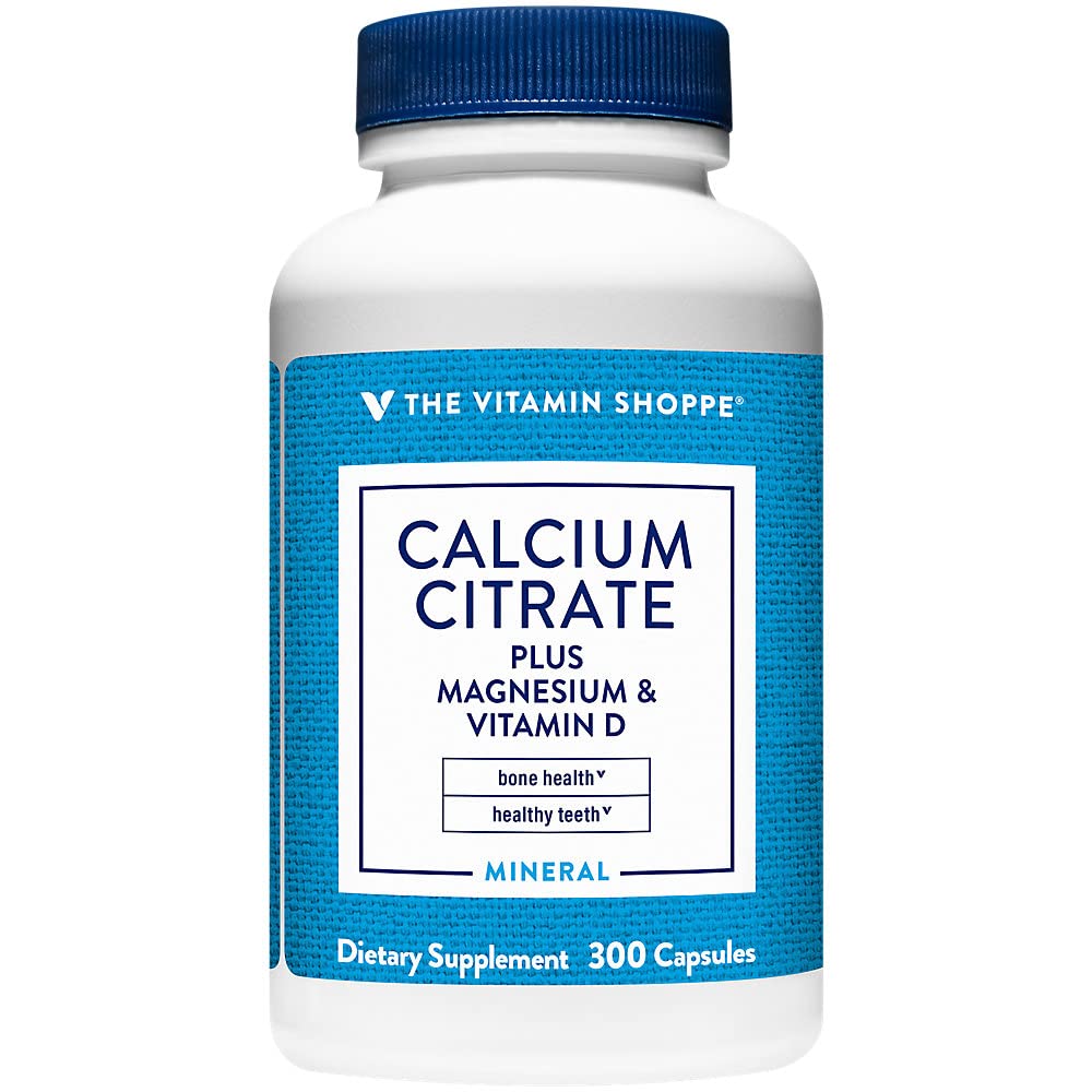 La vitamine Shoppe Calcium Citrate+Magnésium&Vitamine D,Multi-minéraux Bone Health Supplement,Vitamine D Aide à l'absorption, Calcium 999mg, Magnésium 567mg, Vitamine D 612UI par dose quotidienne (300 Capsules)