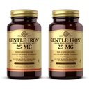 Solgar en fer doux (bisglycinate de fer) 25 mg - 180 Capsules végétales, boîte de 2 - Non constipant, doux sur votre estomac - Non-OGM, sans gluten - 360 portions totales