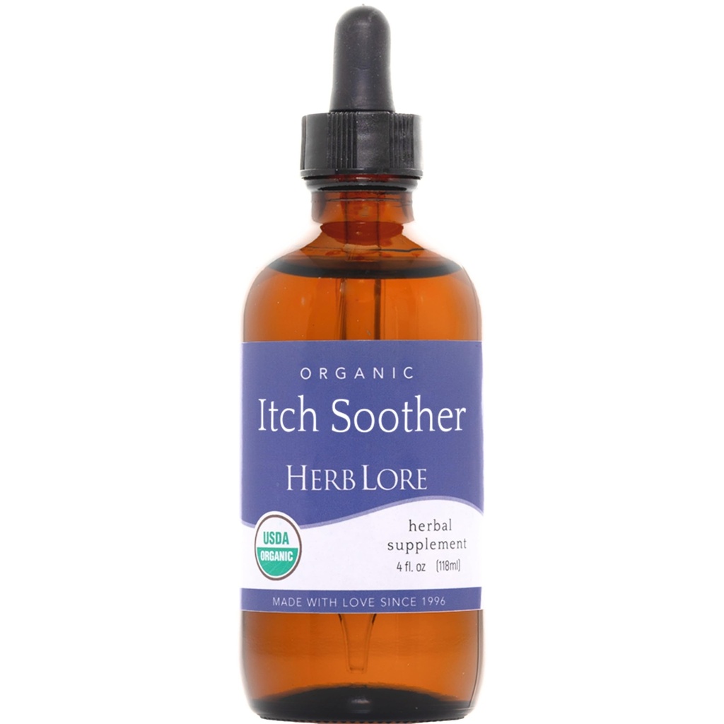 Herb Lore Bio Itch Soother Tincture - Beruhigt juckende Schwangerschaft Haut &amp; Schärpe, flüssige Milchdistel, Dandelion & Gelb Dock Liver Unterstützung Ergänzung Tropfen (4 oz)