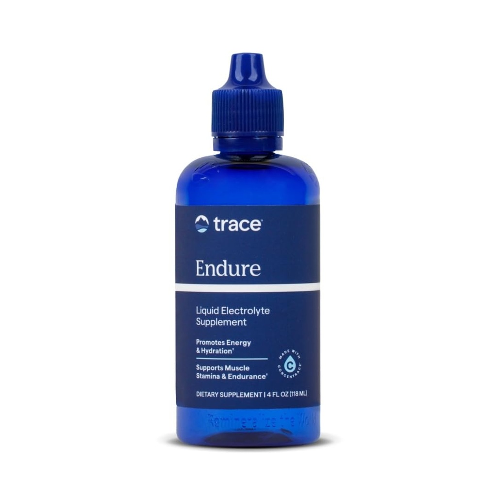Trace Minerals Endure - Supplément de support d'absorption minérale liquide - Supplément d'électrolyte pour aider l'hydratation et l'énergie saine - Support de performance avec le magnésium et le chlorure - 4 fl oz (48 portions)