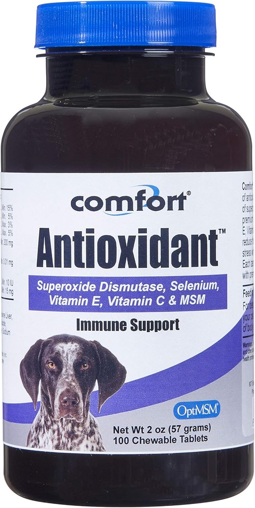 Kala Health COMFORT Antioxidans Ergänzung für Hunde, 100 Zähler, Immununterstützung und hilft Hautallergiker zu reduzieren, Enthält: MSM, Superoxid Dismutase, Selenium und Vitamin C & E, Made in USA