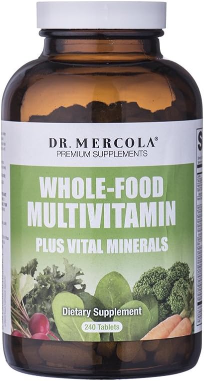 Dr. Mercola Whole Food Multivitamin Plus Vital Minerals Dietary Supplement, 30 Servings (240 Tablets)