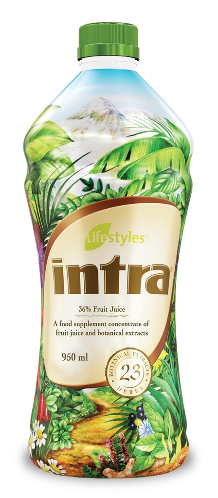 Intra Lifestyles Kräutersaft-Getränk – Botanische Getränke für Immununterstützung, Detox, Verdauungs- und Herz-Kreislauf-Gesundheit – 23 Botanische Extrakte – Made in Canada 1 Flasche 950 ml (32 fl oz)