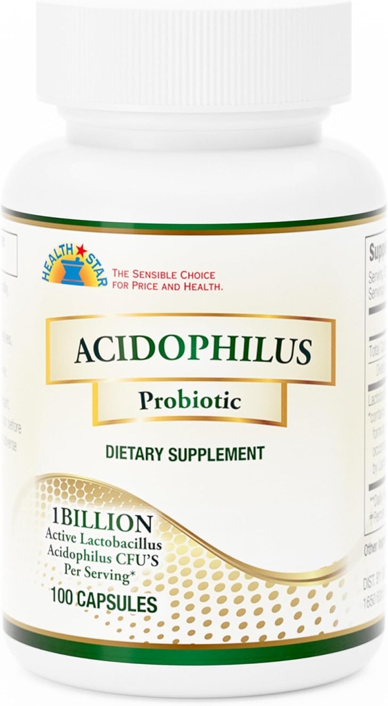 GeriCare Acidophilus 10mg Probiotic Capsules, unterstützt Verdauungsgut Flora Balance, Immune Boost Nahrungsergänzung, (100 Zähler, Packung von 1)