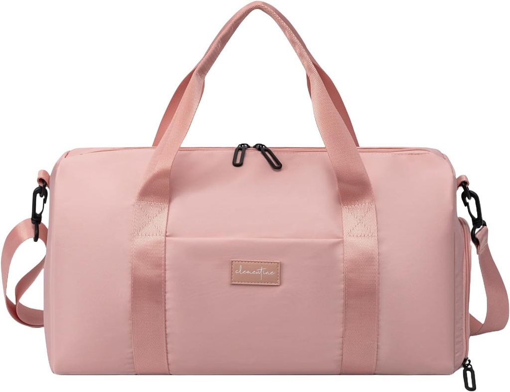 Gym Tasche für Frauen mit Schuh Compartment und Wet Pocket | Durable Lightweight Gym Duffle Bag mit Motivation Zitat und Grafik Designs | Toll für Übung und Übernachtungen | Rose